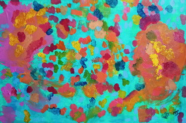 Картина под названием "Lake with fishes" - Montse Barberà Pujol, Подлинное произведение искусства, Акрил