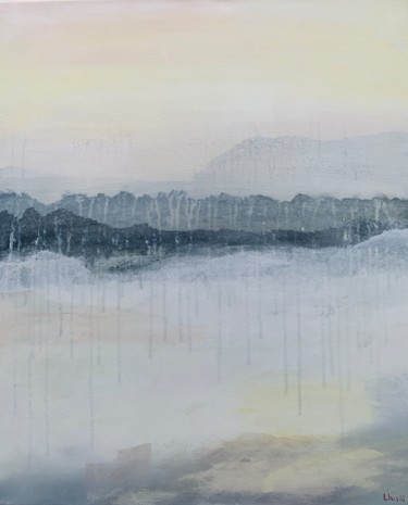 Malerei mit dem Titel "Brouillard & Pluie" von Montserrat Llusia, Original-Kunstwerk, Acryl