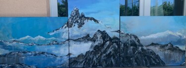 Pittura intitolato "Montagnes de la lib…" da Montserrat Llusia, Opera d'arte originale, Acrilico Montato su Telaio per barel…