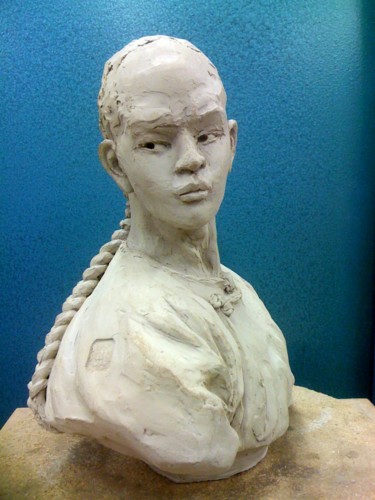 Sculpture titled "chinois" by Monyke Mine-Lamare, Original Artwork, Terra cotta