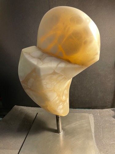 Sculpture intitulée "Ocelot" par Monyke Mine-Lamare, Œuvre d'art originale, Pierre