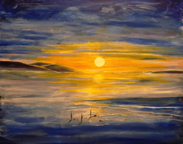Ζωγραφική με τίτλο "Imaginary sunrise" από Karma Castilho, Αυθεντικά έργα τέχνης, Ακρυλικό