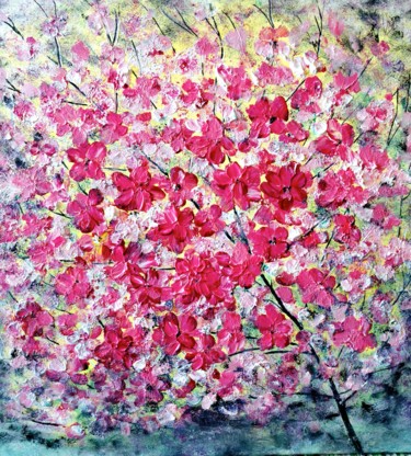 Schilderij getiteld "2020 Cherry Blossom." door Karma Castilho, Origineel Kunstwerk, Acryl