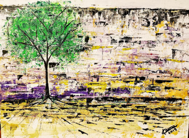 Peinture intitulée "Tree along the wall" par Karma Castilho, Œuvre d'art originale, Acrylique