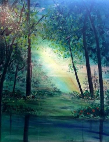 Painting titled "Rainbow" by Karma Castilho, Original Artwork, Acrylic