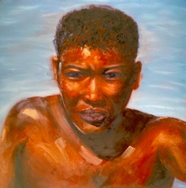 Pittura intitolato "Fisherman" da Charmaine Moore, Opera d'arte originale, Olio