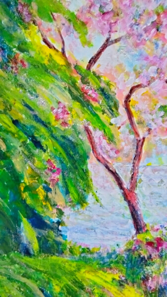 Peinture intitulée "Paisaje Costa Brava" par Mora Castela, Œuvre d'art originale, Acrylique