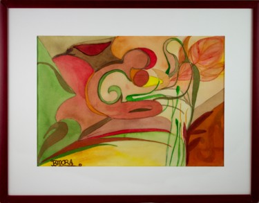 Peinture intitulée "Printemps sur l'éta…" par Bernadette Mora, Œuvre d'art originale, Gouache