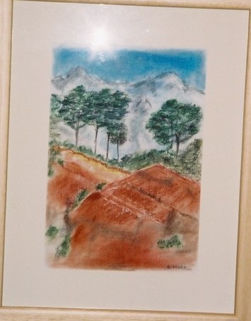 Peinture intitulée "Terre rouge" par Bernadette Mora, Œuvre d'art originale