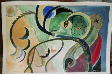 Peinture intitulée "Dans le lacis des r…" par Bernadette Mora, Œuvre d'art originale