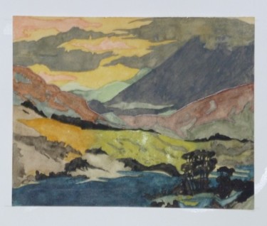 Peinture intitulée "Paysage1960" par Bernadette Mora, Œuvre d'art originale