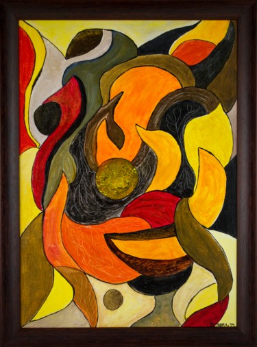 Peinture intitulée "Flamboiement" par Bernadette Mora, Œuvre d'art originale, Acrylique