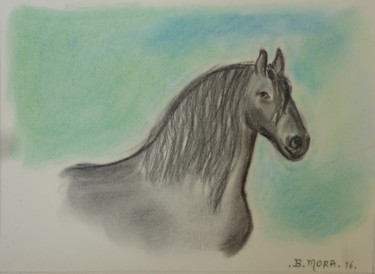Dessin intitulée "caballoconazul.jpg" par Bernadette Mora, Œuvre d'art originale, Autre