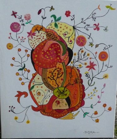 Peinture intitulée "floribunda.jpg" par Bernadette Mora, Œuvre d'art originale, Acrylique