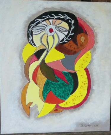 Schilderij getiteld "Embryon" door Bernadette Mora, Origineel Kunstwerk, Acryl