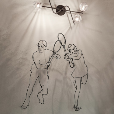 Filo per il tennis Sculpture titled "Filo per il tennis" by Giancarlo Morandi, Original Art, Wire