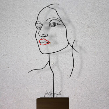 Un filo un volto 2 Sculpture titled "Un filo un volto 2" by Giancarlo Morandi, Original Art, Wire