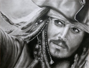 Drawing titled "Johnny Depp as Jack…" by Corinne Morange, Original Artwork, Other