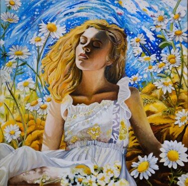Картина под названием "Femme" - Moraru Vadim, Подлинное произведение искусства, Масло Установлен на Деревянная рама для носи…