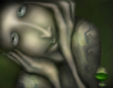 Digital Arts titled "the absinth drinker" by Svetlana Bobrova, Original Artwork, Digital Painting