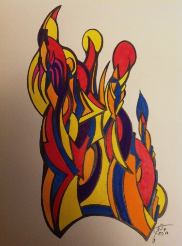 Рисунок под названием "SPORT" - Moreau Franck Didier, Подлинное произведение искусства, Гелевая ручка