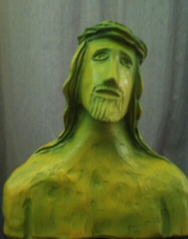 Sculptuur getiteld "JESUS" door Moreau Franck Didier, Origineel Kunstwerk, Terra cotta