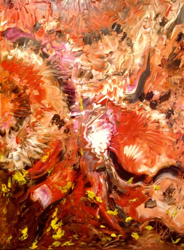 Peinture intitulée "Combustion" par Moreau Franck Didier, Œuvre d'art originale, Huile