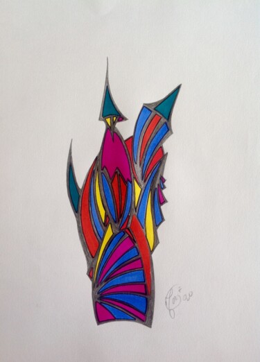 Рисунок под названием "Lanterne" - Moreau Franck Didier, Подлинное произведение искусства, Гелевая ручка
