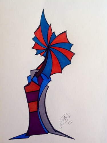 Рисунок под названием "Air" - Moreau Franck Didier, Подлинное произведение искусства, Гелевая ручка