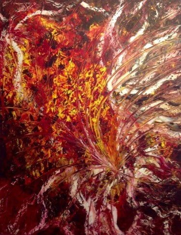 Pittura intitolato "Volcanique" da Moreau Franck Didier, Opera d'arte originale, Olio