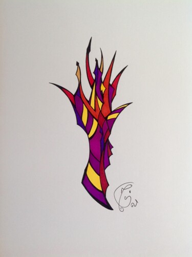 Drawing titled "Aérien 1" by Moreau Franck Didier, Original Artwork, Ink