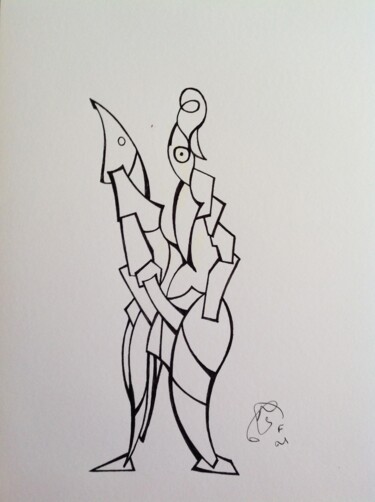 Drawing titled "Couple 1" by Moreau Franck Didier, Original Artwork, Ink