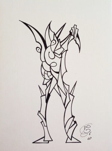 Drawing titled "Partition" by Moreau Franck Didier, Original Artwork, Ink