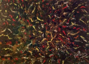 Painting titled "Particules" by Moreau Franck Didier, Original Artwork, Oil