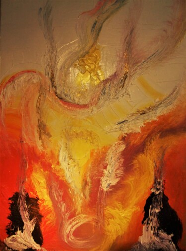 Peinture intitulée "Oeil Du Sahara" par Moreau Franck Didier, Œuvre d'art originale, Huile