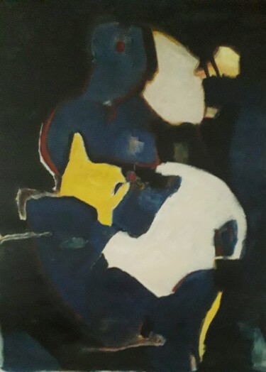 Painting titled "jours sombres" by Monique Morellec, Original Artwork, Acrylic