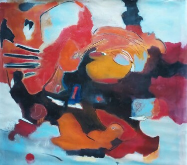 Painting titled "Turbulences" by Monique Morellec, Original Artwork, Acrylic