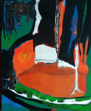 Картина под названием "Abstraction" - Monique Morellec, Подлинное произведение искусства, Акрил Установлен на Деревянная рам…