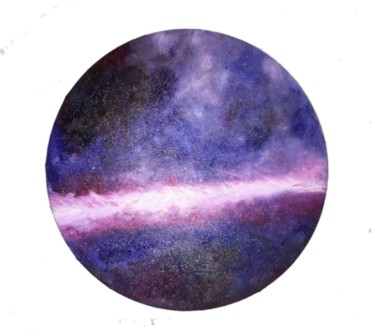 Painting titled "Oil painting "Space"" by Lena Mirar, Original Artwork, Oil Mounted on Wood Stretcher frame