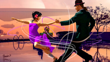 Arte digitale intitolato "Tango With Mnemosyne" da Moreno Franco, Opera d'arte originale, Aerografo