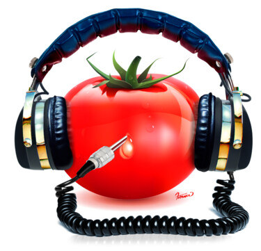 「Happy Tomato - T-Sh…」というタイトルのデジタルアーツ Moreno Francoによって, オリジナルのアートワーク, 2Dデジタルワーク