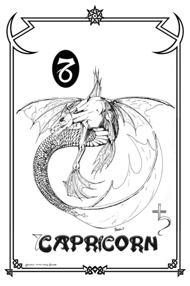 제목이 "Capricorn Zodiac Si…"인 디지털 아트 Moreno Franco로, 원작, 잉크