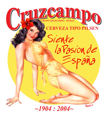 Arte digitale intitolato "Cruzcampo Beer Cent…" da Moreno Franco, Opera d'arte originale, Inchiostro
