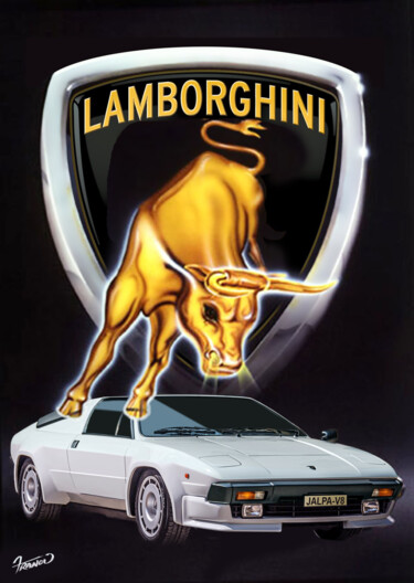 Arte digitale intitolato "Lamborghini Jalpa V…" da Moreno Franco, Opera d'arte originale, Lavoro digitale 2D