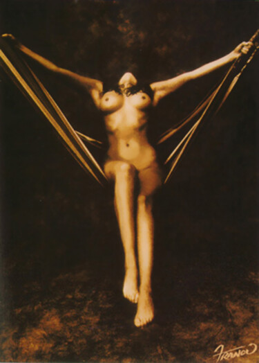 Digitale Kunst getiteld "Donna On A Swing No…" door Moreno Franco, Origineel Kunstwerk, Acryl