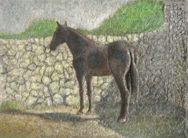 Pittura intitolato "cavallo - Minorca" da Walter Moreno Ambrosi, Opera d'arte originale, Acrilico