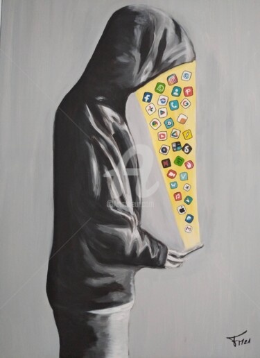 Картина под названием "Ado 2.0" - Franck Moreno, Подлинное произведение искусства, Акрил Установлен на Деревянная рама для н…