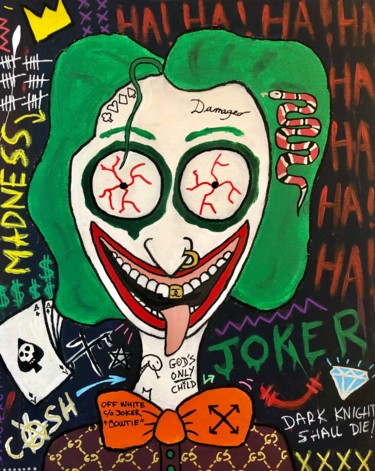 Schilderij getiteld "Joker" door Morfe, Origineel Kunstwerk, Acryl