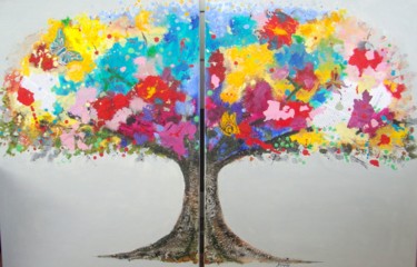 Painting titled "A primavera" by Morgado, Original Artwork, Acrylic