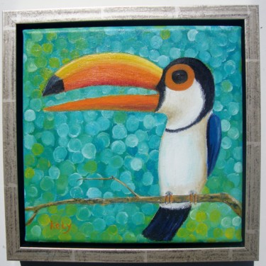 Peinture intitulée "O pássaro" par Morgado, Œuvre d'art originale